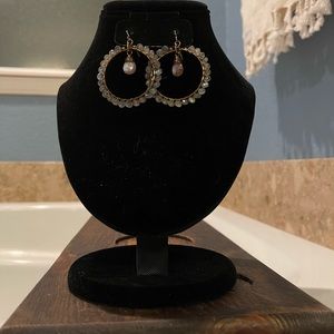 NWOT Gemstone Beaded‎ Hoop Earrings